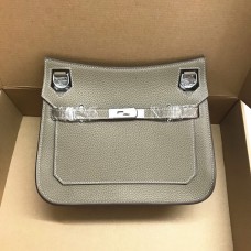 Hermes Jypsiere 28cm Umhängetasche Grau Silber
