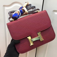 Hermes Constance Tasche 23cm Epsom Leder Burgund Gold