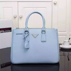 Prada Galleria Tasche 2274 Saffiano Leder 33cm Hellblau