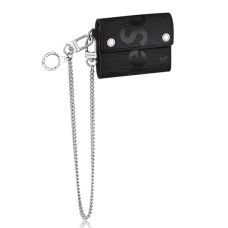 Louis Vuitton x Supreme Chain Compact Wallet M67711 Epi Leder Schwarz