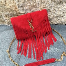 YSL Wildleder Quaste 22cm Tasche Rot