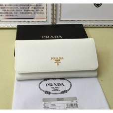 Prada 1M1132 Geldbörse Saffiano Leder Weiß
