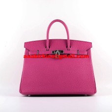 Hermes Birkin 30cm Togo Leder Handtaschen Rose Silber