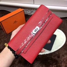 Hermes Kelly Wallet Togo Leder Rot