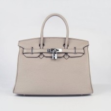 Hermes Birkin 30cm Togo Leder Handtaschen grau silber