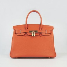 Hermes Birkin 30cm Togo Leder Handtaschen orange gold