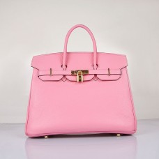 Hermes Birkin 35cm Togo Leder Handtaschen Cherry Pink Golden