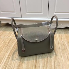 Hermes Lindy 30cm Handtasche Grau Silber