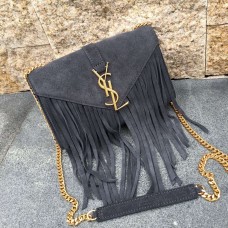 YSL Wildleder Quaste 22cm Tasche Grau