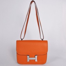 Hermes Constance 23cm Togo Leder Orange Silber