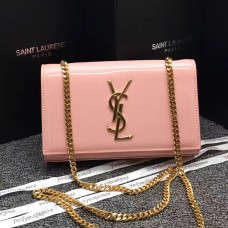 YSL Kettentasche aus Lackleder 22cm Rosa