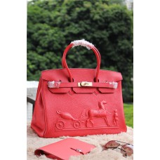 Hermes Birkin Pferd Togo Leder Rot 35cm