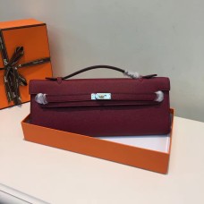 Hermes Kelly Cut 31cm Epsom Lederclutch Burgund