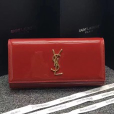 YSL Clutch aus Lackleder 27 cm Rot