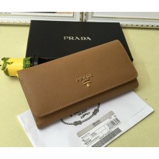 Prada 1M1132 Geldbörse Saffiano Leder Braun