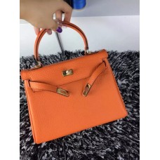 Hermes Kelly 25cm Togo Leder Orange Gold