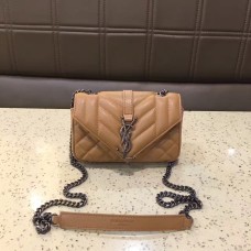 YSL Small Envelop Schultertasche 17cm Apricot