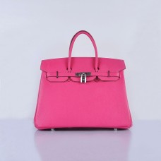 Hermes Birkin 35cm Togo Leder Handtaschen Rose Silber