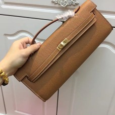 Hermes Kelly Cut 31cm Epsom Lederclutch Braun