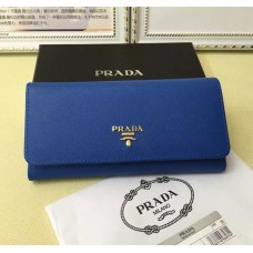 Prada 1M1132 Geldbörse Saffiano Leder Blau