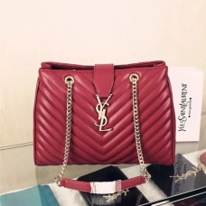 YSL Saint Laurent Monogramm-Einkaufstasche Burgund
