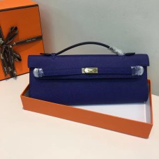 Hermes Kelly Cut 31cm Epsom Lederclutch Electric Blue