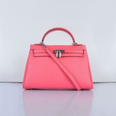 Hermes Kelly 32cm Togo Lederhandtasche 6108 Lip Pink Silber