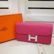 Hermes Constance Geldbörse Togo Leder Rose