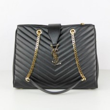 YSL Saint Laurent Monogramm-Einkaufstasche Schwarz