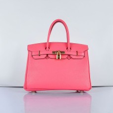 Hermes Birkin 30cm Togo Leder Handtaschen Lip Pink Golden
