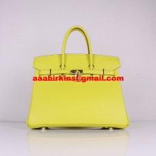 Hermes Birkin 30cm Togo Leder Handtaschen Zitronengelb Golden