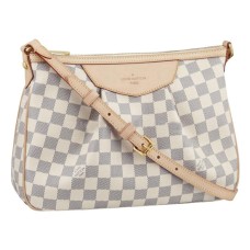 Louis Vuitton N41113 Siracusa PM Umhängetasche Damier Azur Canvas