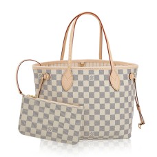 Louis Vuitton N41362 Neverfull PM Umhängetasche Damier Azur Canvas