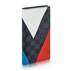 Louis Vuitton N41593 Brazza Geldbörse Regatta Damier Cobalt Canvas