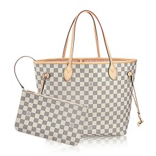 Louis Vuitton N41605 Neverfull MM Umhängetasche Damier Azur Canvas