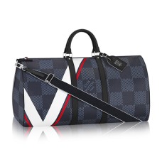 Louis Vuitton N44010 Keepall 55 Bandouliere Seesack Damier Cobalt Canvas