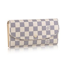 Louis Vuitton N63546 Emilie Geldbörse Damier Azur Canvas